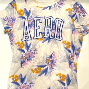 White Flowered Aeropostale Shirt